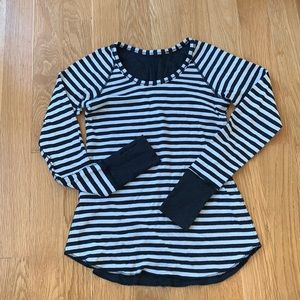 Lululemon black and white striped shirt